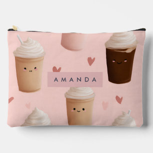 Personalisiertes Kawaii Iced Coffee Pattern Zubehörtasche