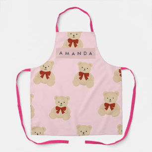 Personalisiertes Kawaii-Teddybär-Muster Schürze