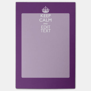 Personalisiertes KEEP CALM AND Dein Text auf Lila Post-it Klebezettel