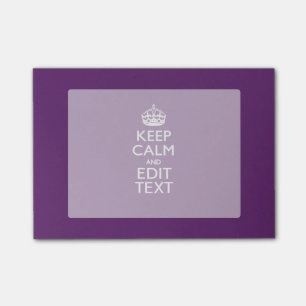 Personalisiertes KEEP CALM AND Ihr Text auf Lila Post-it Klebezettel