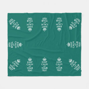Personalisiertes Keep Calm And Your Text Aqua Fleecedecke