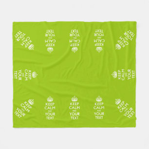 Personalisiertes Keep Calm And Your Text Limetteng Fleecedecke