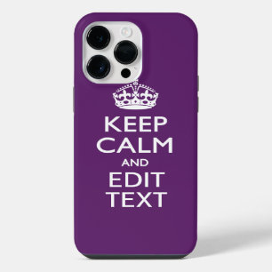 Personalisiertes KEEP CALM Ihr Text auf Lila-Dekor iPhone Hülle