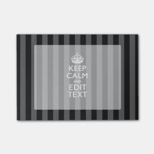 Personalisiertes KEEP CALM Ihr Text auf schwarzen Post-it Klebezettel