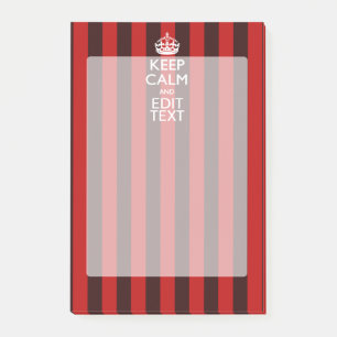 Personalisiertes Keep Calm Ihr Text Rot Streifen D Post-it Klebezettel