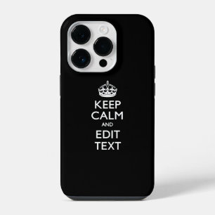 Personalisiertes KEEP CALM mit Ihrem Text auf Schw iPhone 14 Pro Hülle