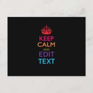 Personalisiertes KEEP CALM mit Ihrem Text Mehrfarb Postkarte