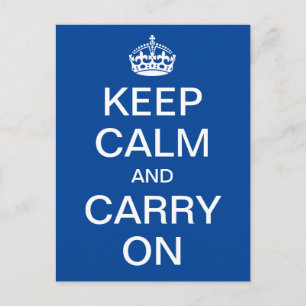 Personalisiertes KEEP CALM und CARRY ON - weiße Wö Postkarte