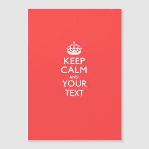 Personalisiertes KEEP CALM und Ihr Text auf Korall Magnetkarte