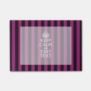 Personalisiertes KEEP CALM und Ihr Text auf Rosa Post-it Klebezettel