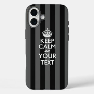 Personalisiertes KEEP CALM UND Ihr Text iPhone 16 Plus Hülle