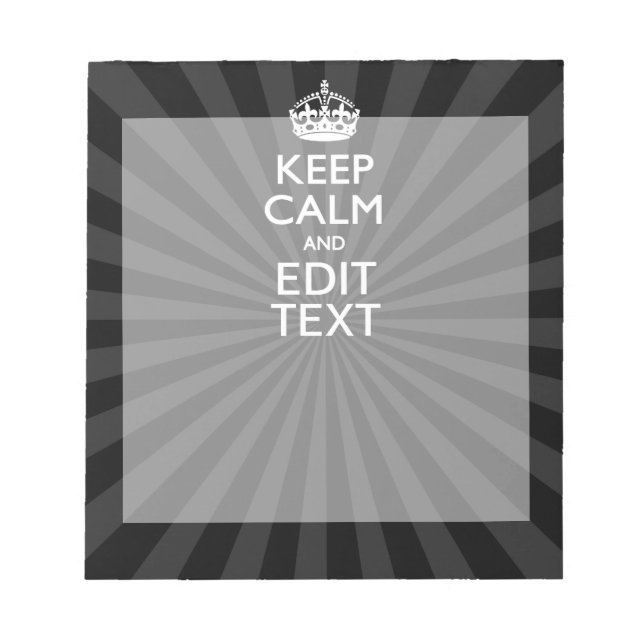 Personalisiertes KEEP CALM und Ihr Text Kreativ Notizblock (Vorderseite)