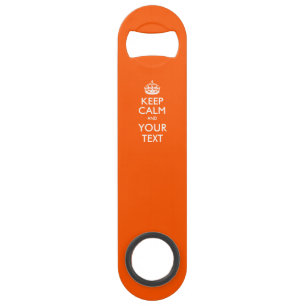 Personalisiertes KEEP CALM UND Text auf Orange bea Speedflaschenöffner