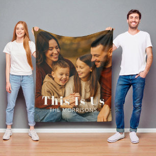 Personalisiertes Keepake Family Foto Das sind wir Fleecedecke