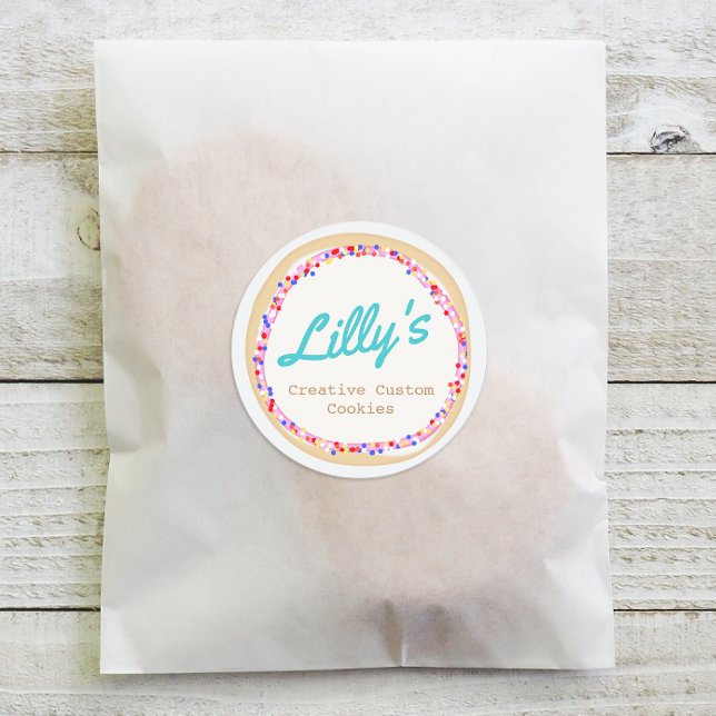Personalisiertes Keks aus der Bäckerei Runder Aufkleber (Von Creator hochgeladen)
