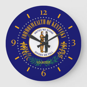 Personalisiertes Kentucky State Flag Design Große Wanduhr