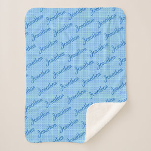 Personalisiertes Kid's Blanket in hellblau Sherpadecke