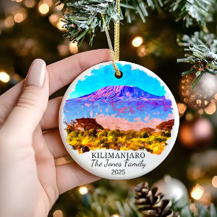 Personalisiertes Kilimandscharo-Ornament, Tansania Keramik Ornament