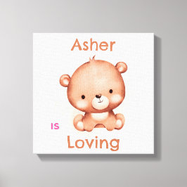 Personalisiertes Kind Affirmation Brown Bär Kinder Leinwanddruck