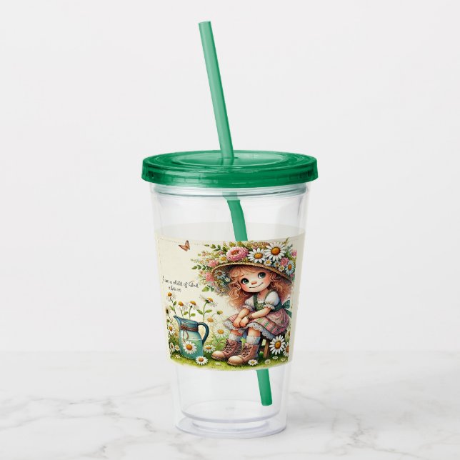 Personalisiertes Kind des Gottesmädchens Acryltrinkbecher (Links)