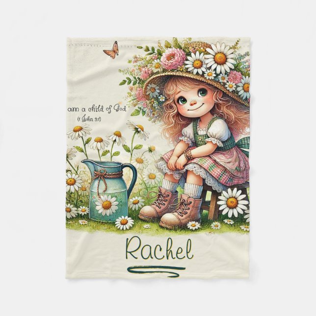 Personalisiertes Kind des Gottesmädchens Fleecedecke (Vorderseite)