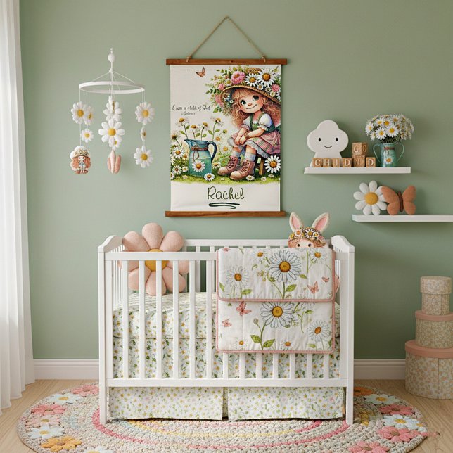 Personalisiertes Kind des Gottesmädchens Wandteppich Mit Holzrahmen (Von Creator hochgeladen)