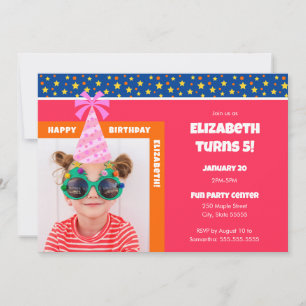 Personalisiertes Kind Foto glücklich Geburtstag mi Einladung