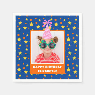 Personalisiertes Kind Foto glücklich Geburtstag mi Serviette