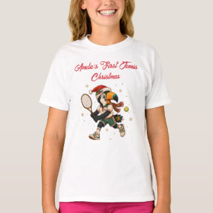 Personalisiertes Kinder-Tennis-Weihnachts-Tukan-Ju T-Shirt