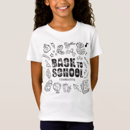 Personalisiertes Kinder Zurück zur Schule Doodle  T-Shirt