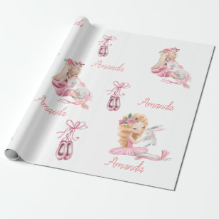 Personalisiertes Kinderballett Ballerina Unicorn Geschenkpapier