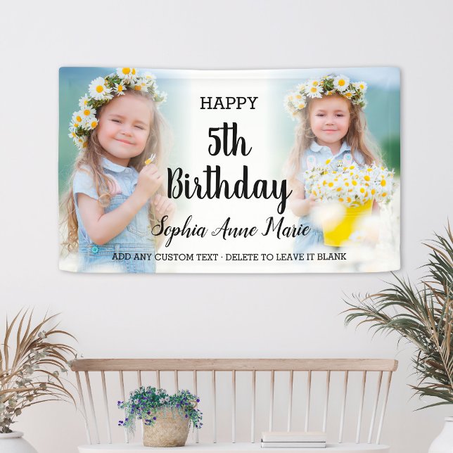 Personalisiertes Kinderfoto Collage jedes Alters G Banner (Personalized Kids Photo Collage Any Age Birthday Banner
)