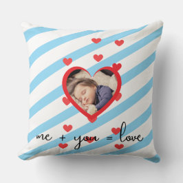 Personalisiertes Kinderfoto – Ich + Du = Liebe Kissen