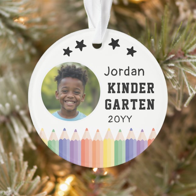 Personalisiertes Kindergarten-Kinderfoto-Name Ornament (Baum)