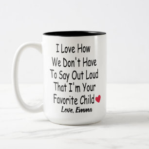 Personalisiertes Kindergeschenk für Mama oder Papa Zweifarbige Tasse