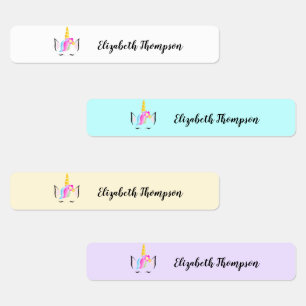 Personalisiertes Kinderlabel Niedlich Unicorn Etiketten