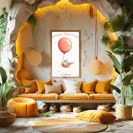 Personalisiertes Kinderzimmer Art - Bird with Red Poster