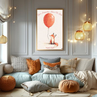 Personalisiertes Kinderzimmer Kunst - Fox mit Rote