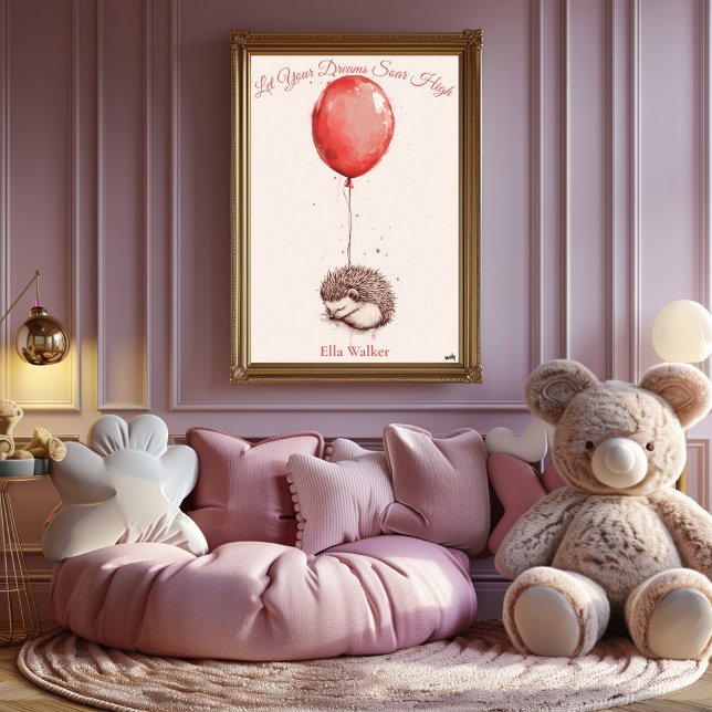 Personalisiertes Kinderzimmer Kunst - Igel & Rot B Poster (Von Creator hochgeladen)