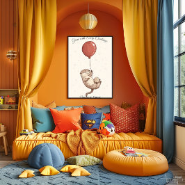 Personalisiertes Kinderzimmer Kunst - Otter mit Ro Poster