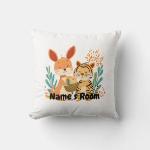 Personalisiertes Kinderzimmer mit Känguru und Tige Kissen
