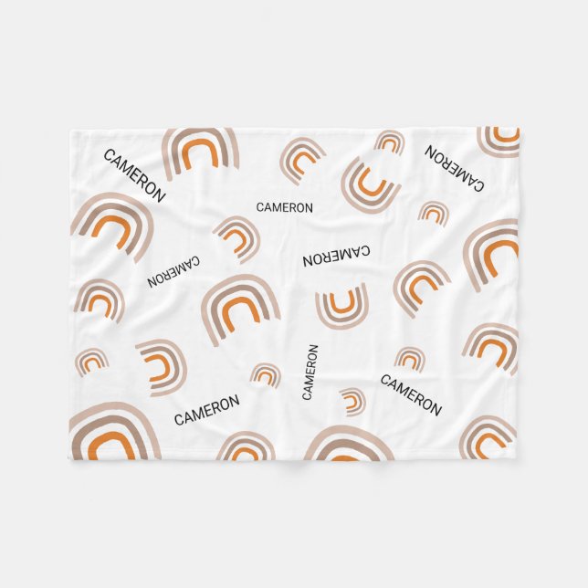 Personalisiertes Kinderzimmer Modernes Rainbow-Bab Fleecedecke (Vorderseite (Horizontal))