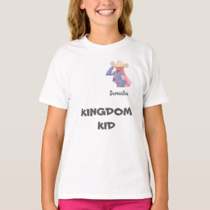 Personalisiertes Kingdom Kid Cowgirl Kinder T-Shir T-Shirt
