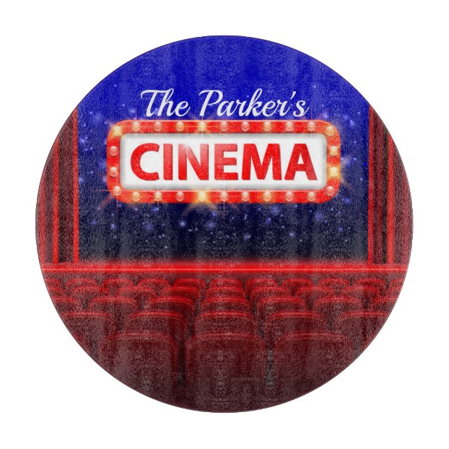 Personalisiertes Kino Kino Familienzimmer Schneidebrett (Vorderseite)