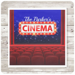 Personalisiertes Kino Kino Familienzimmer Serviette