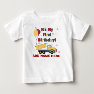 Personalisiertes Kipper-1. Geburtstags-T-Shirt Baby T-shirt