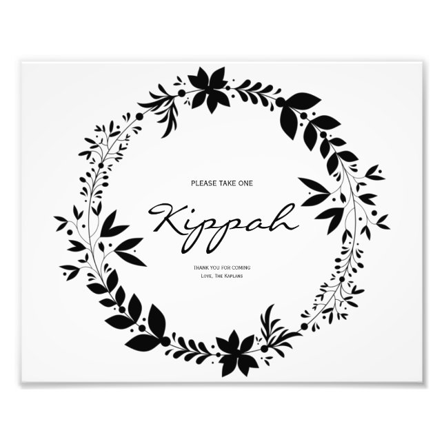 Personalisiertes Kippot Wedding Sign Fotodruck (Vorne)