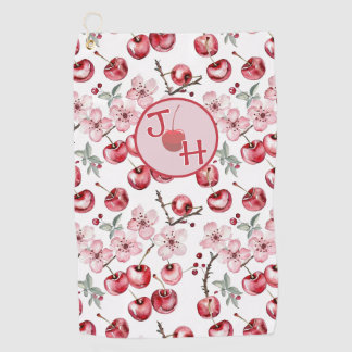 Personalisiertes Kirschblossom und Monogramm Golfhandtuch