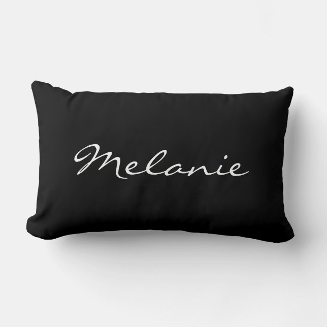Personalisiertes Kissen Schwarz-Weiß-Melanie (Vorderseite)