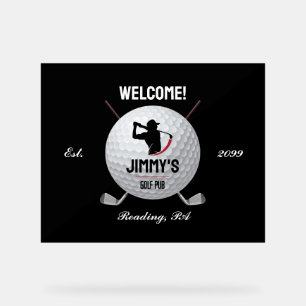 Personalisiertes klassisches Golfbar-Acrylschild Acrylschild